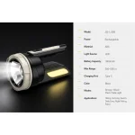 JD-L306 Rechargeable LED Searchlight Type-C Handheld Flashlight