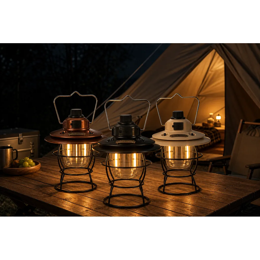 JD-L794 Rechargeable LED Camping Lantern Retro Portable Hanging Tent Light