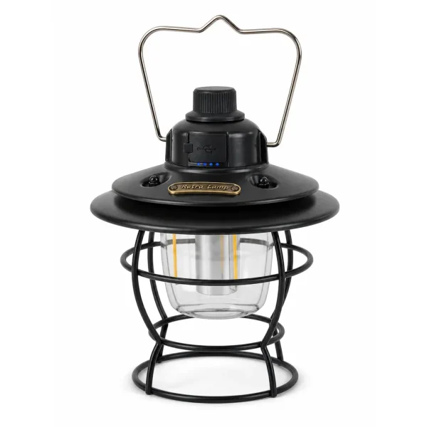 JD-L794 Rechargeable LED Camping Lantern Retro Portable Hanging Tent Light