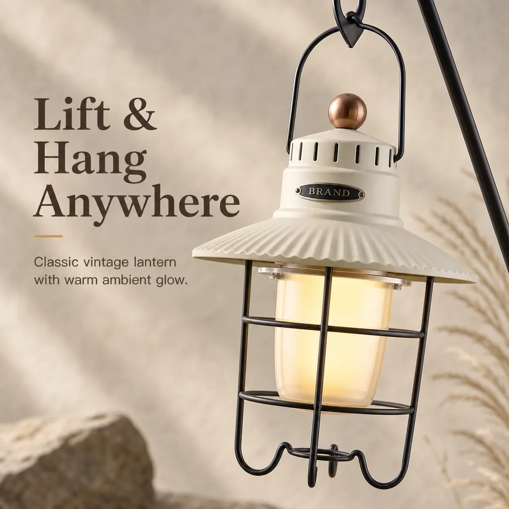 JD-L796 Rechargeable LED Retro Camping Lantern