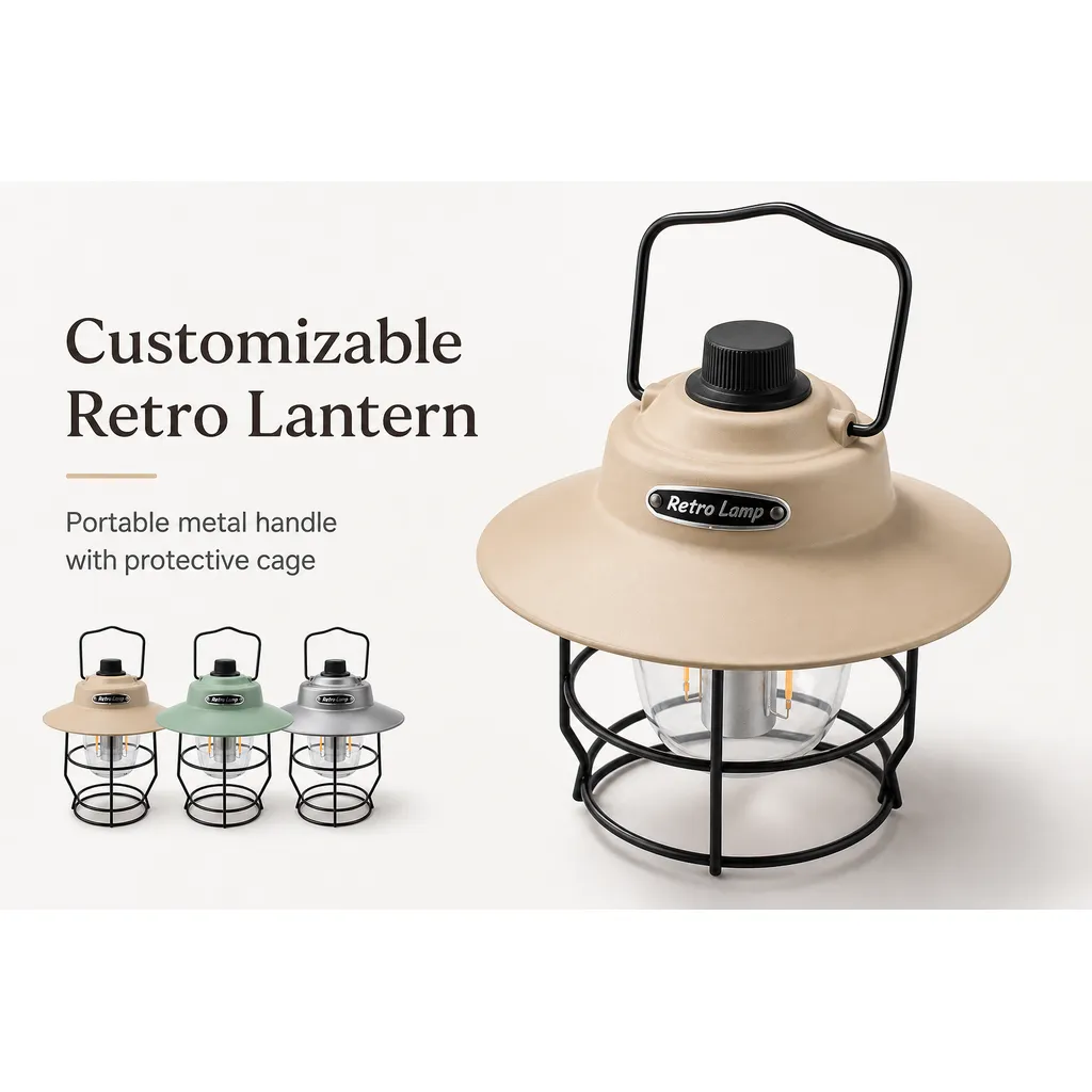 JD-L797 Rechargeable LED Camping Lantern Retro Lamp