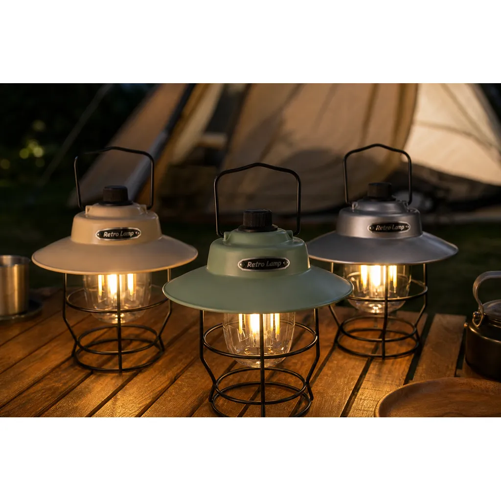 JD-L797 Rechargeable LED Camping Lantern Retro Lamp