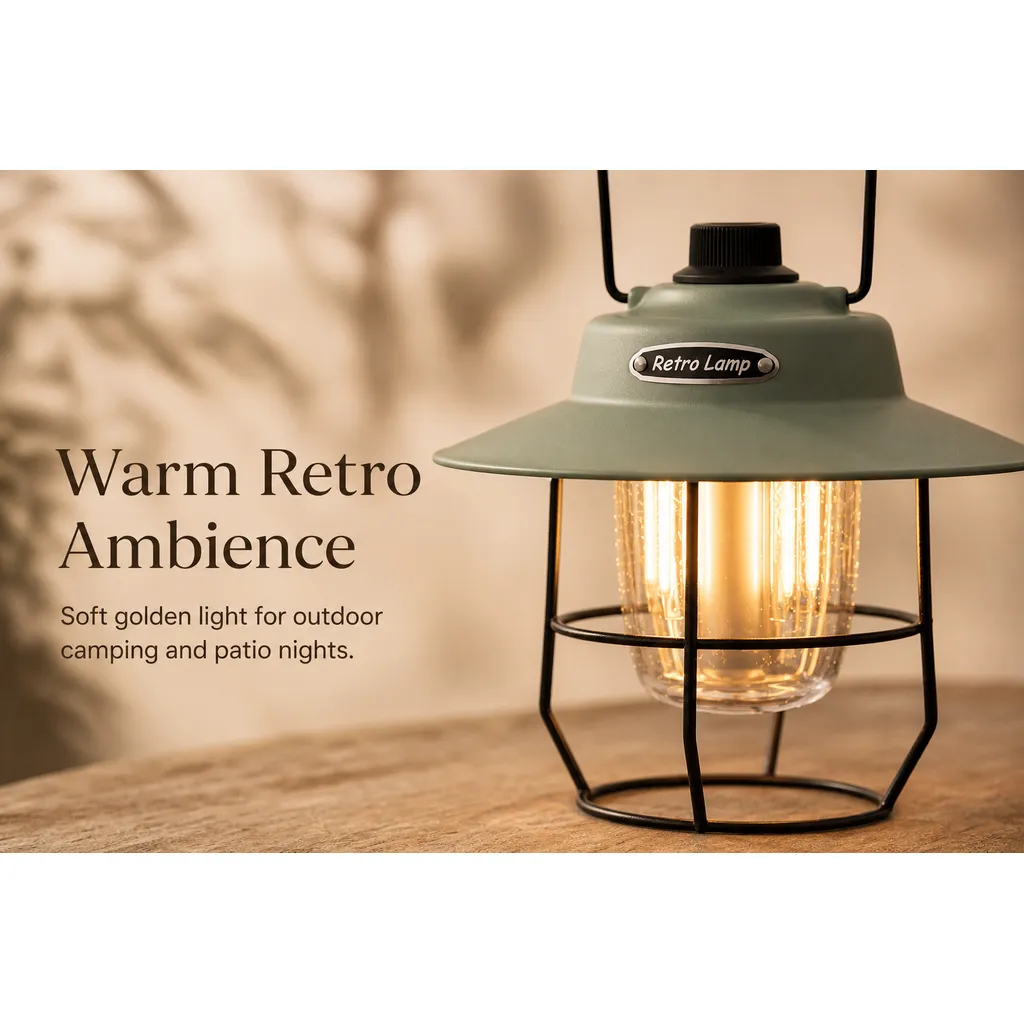JD-L797 Rechargeable LED Retro Camping Lantern