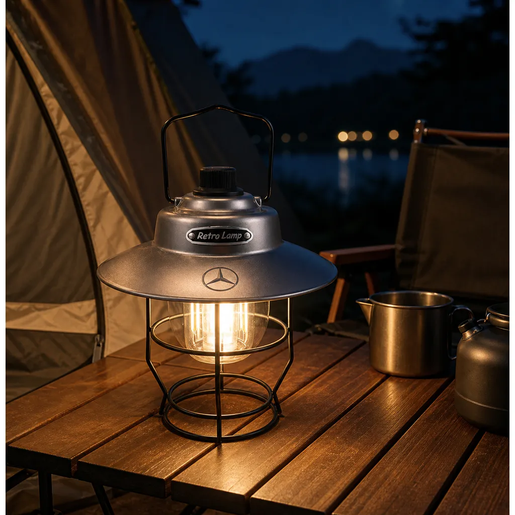 JD-L797 Rechargeable LED Retro Camping Lantern Portable Hanging Tent Light