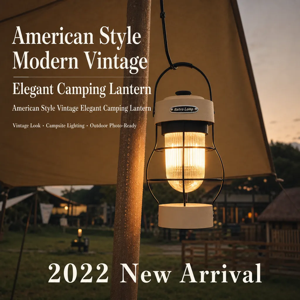 JD-L798 Rechargeable LED Camping Lantern Vintage Retro Hanging Tent Light