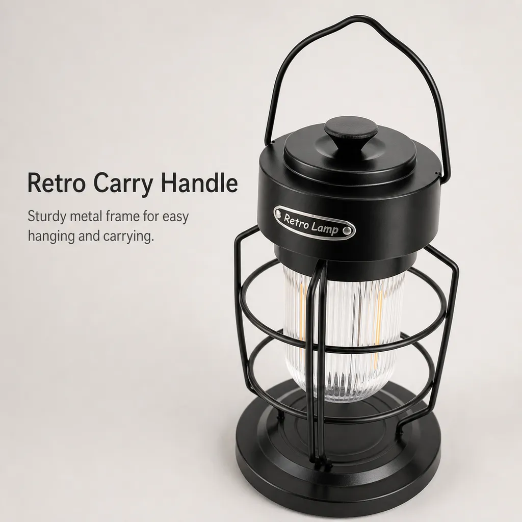 JD-L799 Rechargeable LED Camping Lantern Retro Lamp