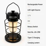 JD-L799 Rechargeable LED Camping Lantern Retro Lamp