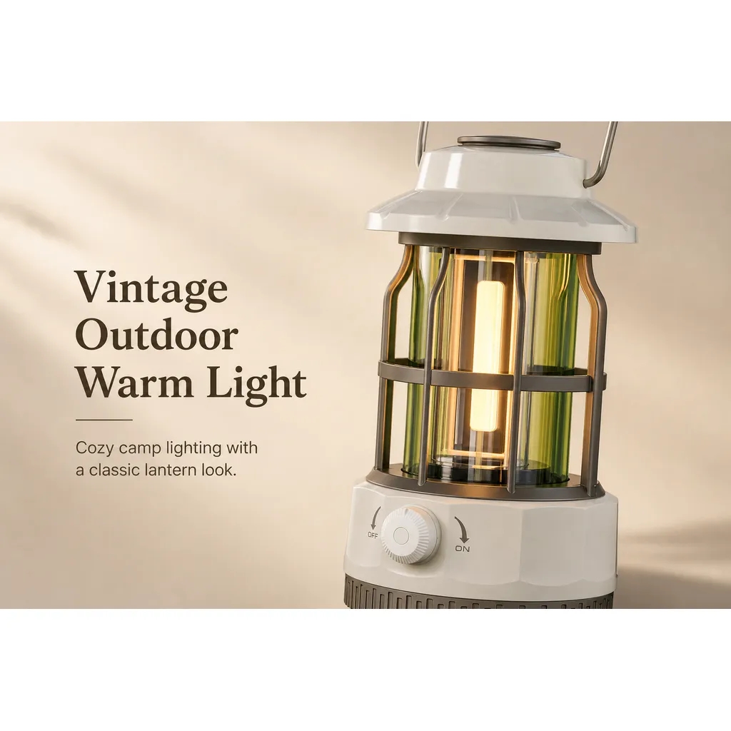 JD-L800 Retro LED Camping Lantern Warm Light Portable Outdoor Hanging Lamp