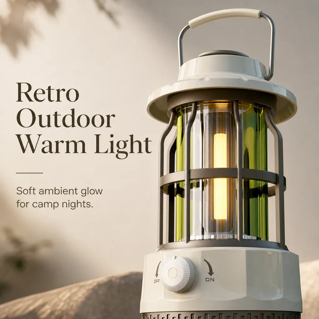 JD-L800 Retro LED Camping Lantern Warm Light Portable Outdoor Hanging Lamp