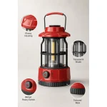 JD-L801 COB LED Camping Lantern Rechargeable Vintage Outdoor Warm Light