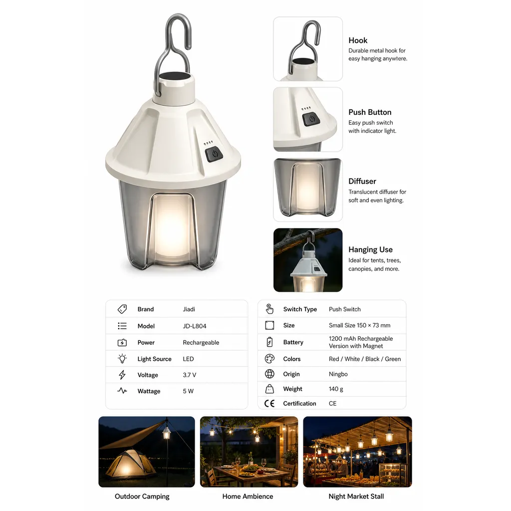 JD-L804 Rechargeable LED Camping Lantern