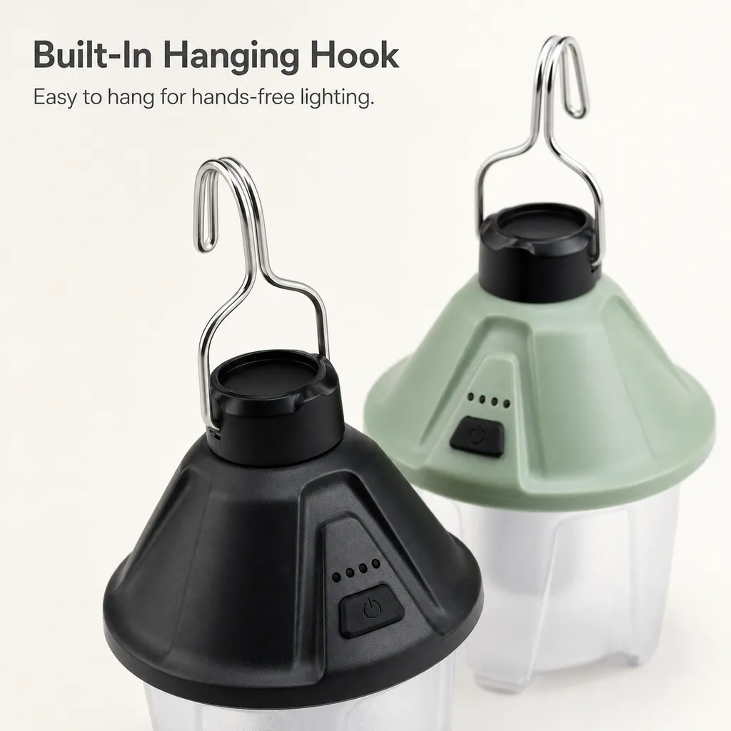 JD-L804 Rechargeable LED Camping Lantern Type-C Hanging Tent Light