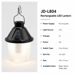 JD-L804 Rechargeable LED Camping Lantern Type-C Hanging Tent Light