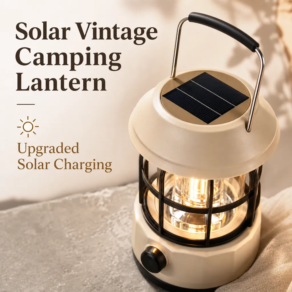 JD-L901BR Solar Rechargeable LED Camping Lantern