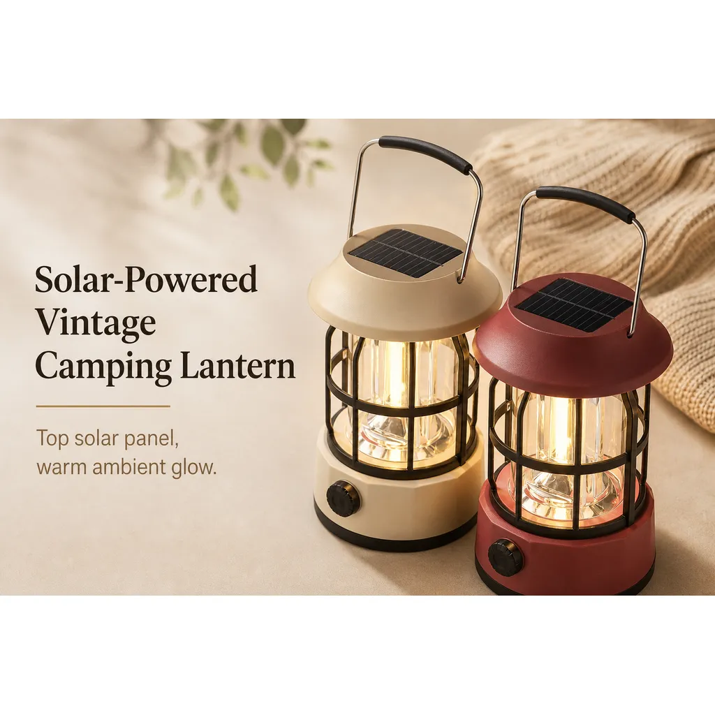 JD-L901BR Solar Rechargeable LED Camping Lantern
