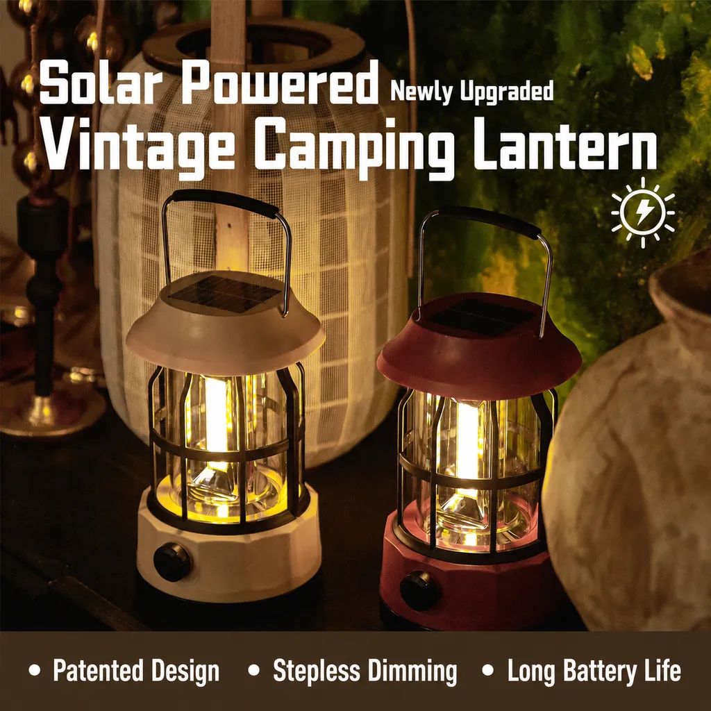 JD-L901BR Solar Rechargeable LED Camping Lantern