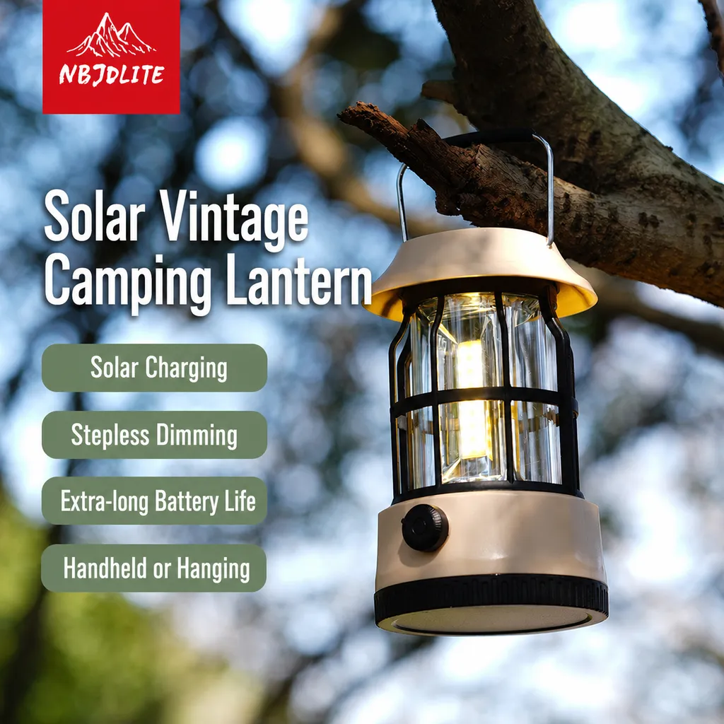 JD-L901BR Solar Type-C Rechargeable LED Camping Lantern