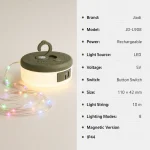 JD-L908 Rechargeable LED Camping Lantern 10 m String Light