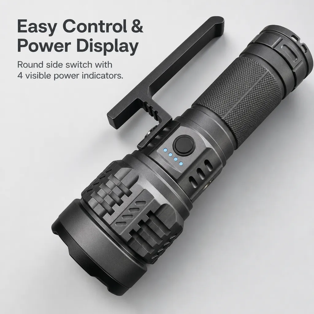 K1000 80 W Laser Flashlight 4500 lm Zoom Aluminum Alloy Torch