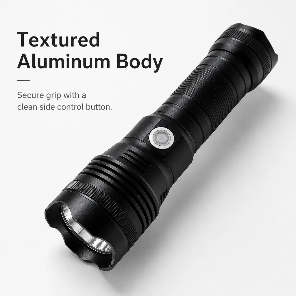 K208 P50 Aluminum Alloy Rechargeable Zoom LED Flashlight