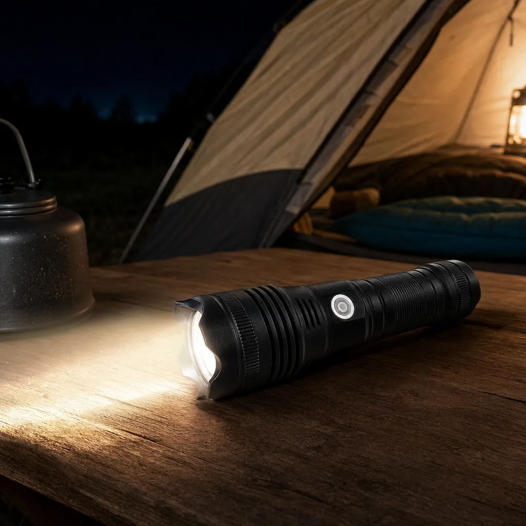 K208 P50 Aluminum Alloy Rechargeable Zoom LED Flashlight