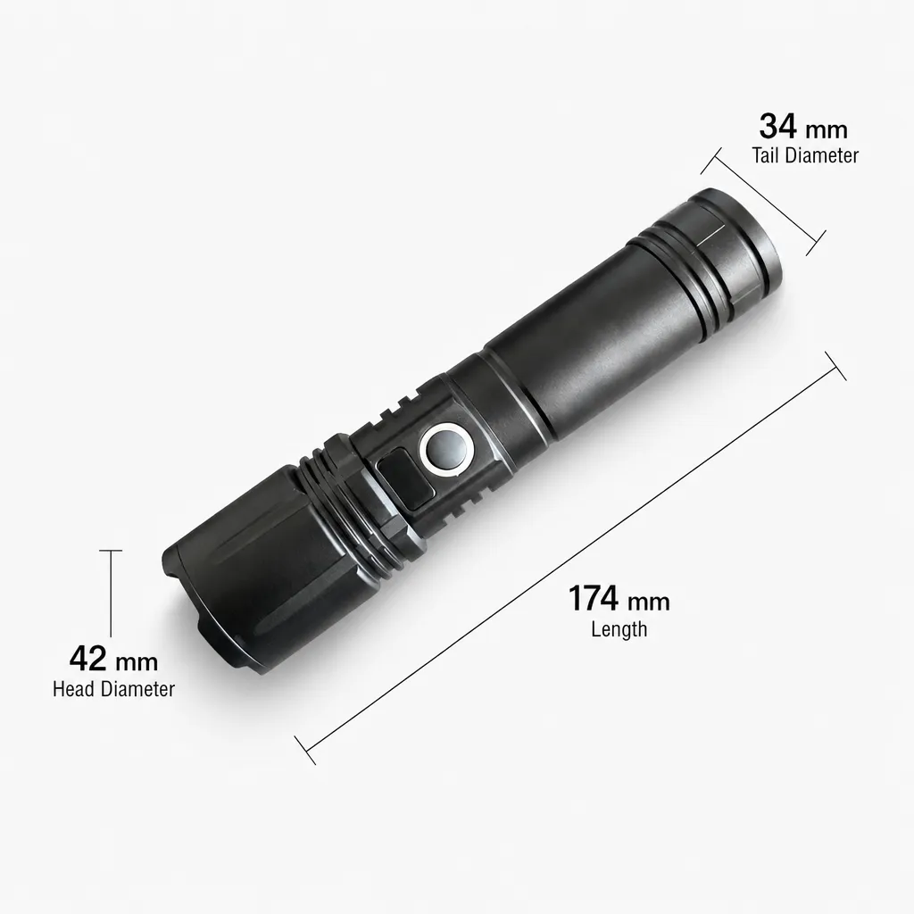 K50 10 W Laser Rechargeable Zoom Flashlight