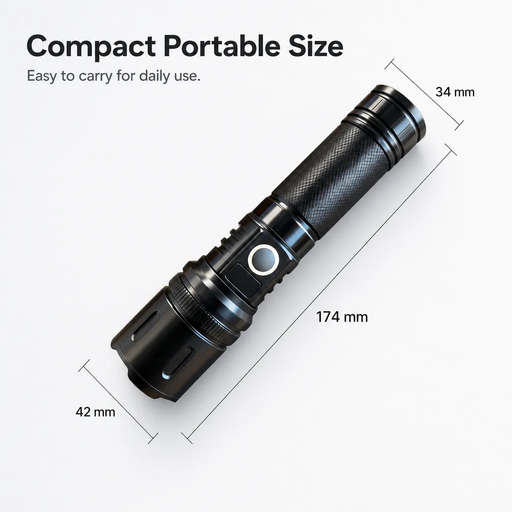 K51 10 W Laser Rechargeable Aluminum Alloy Zoom Flashlight
