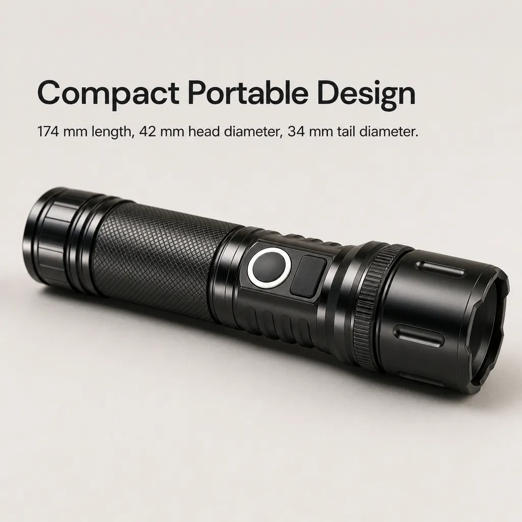 K51 10 W Laser Rechargeable Aluminum Alloy Zoom Flashlight