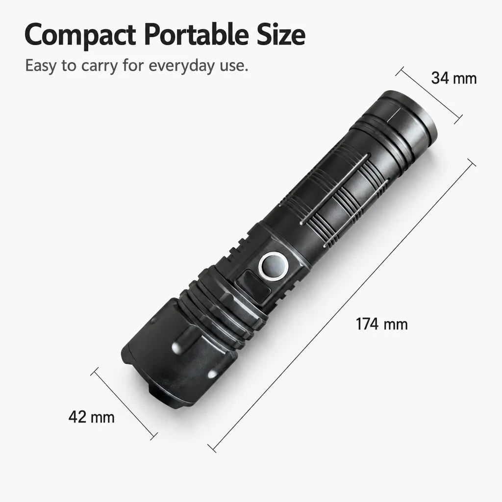 K52 10 W Laser Rechargeable Zoom Flashlight