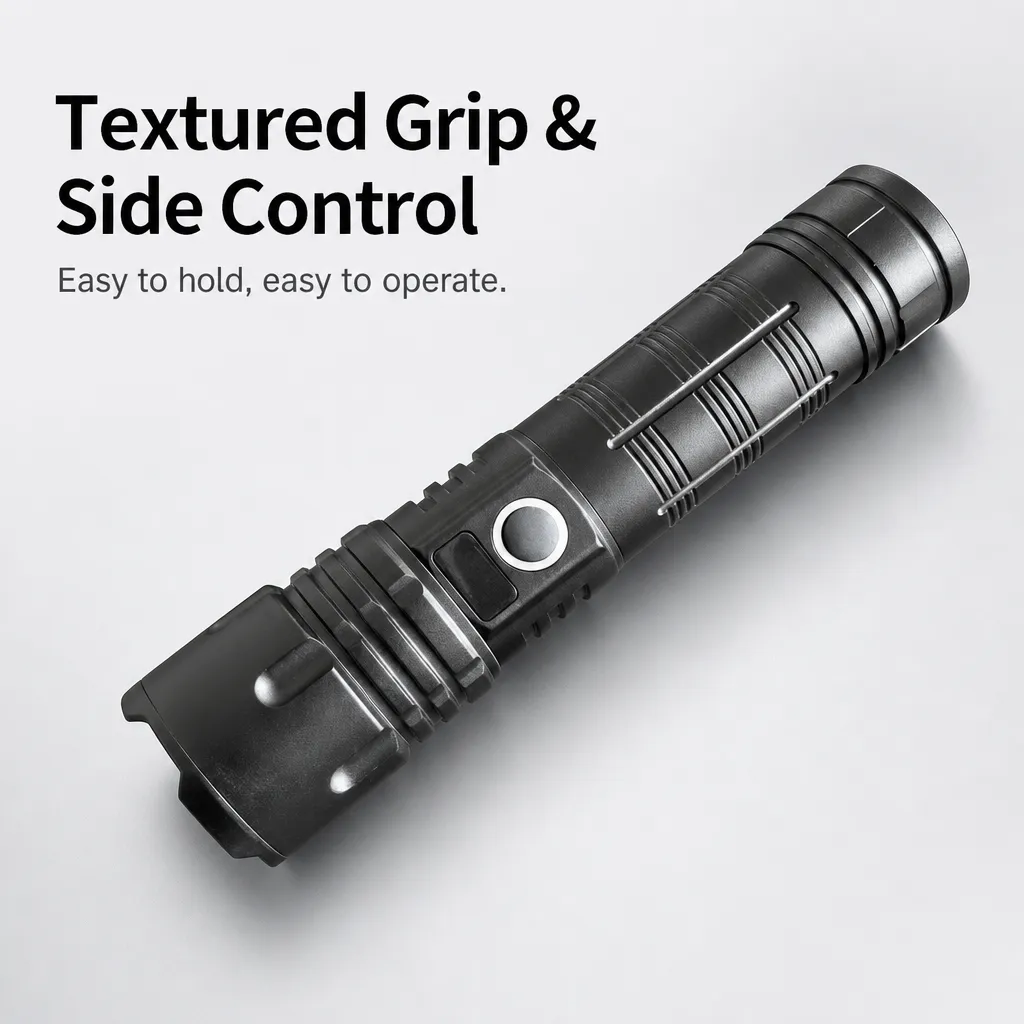 K52 10 W Laser Rechargeable Zoom Flashlight