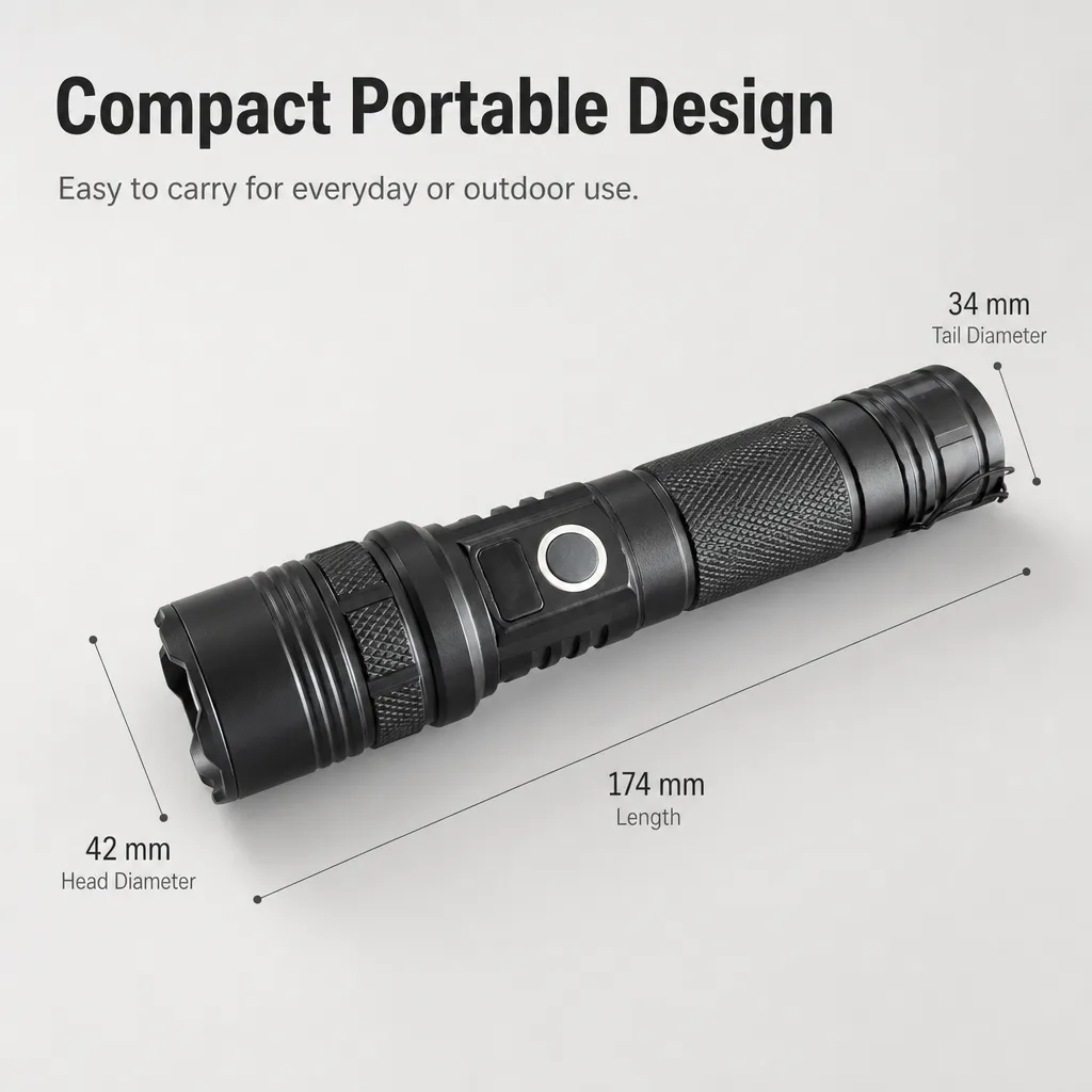 K53 10 W Laser Rechargeable Zoom Flashlight