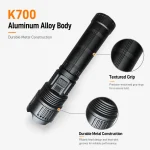 K700 60 W Laser Rechargeable Zoom Flashlight