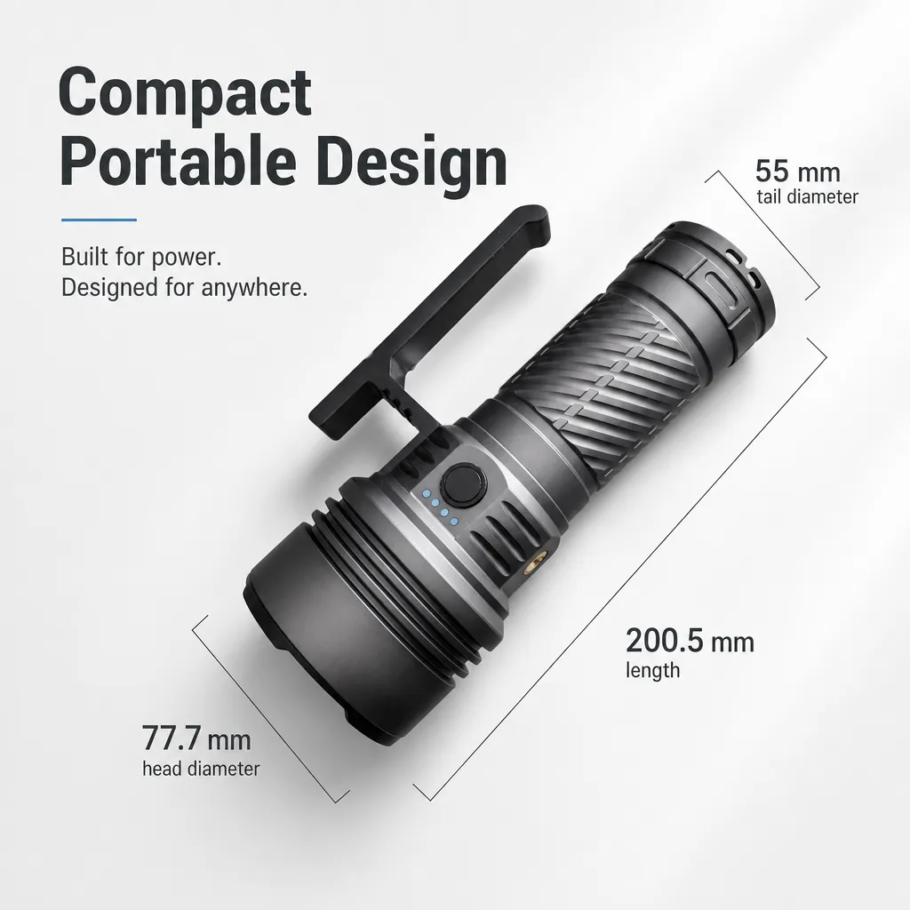 K900 Aluminum Alloy LED Flashlight with 360 LED Beads