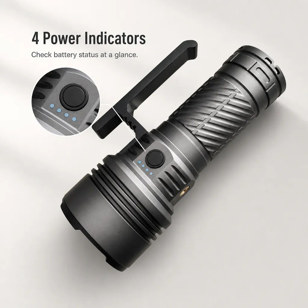 K900 Aluminum Alloy LED Flashlight with 360 LED Beads