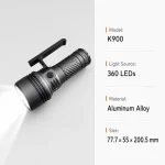 K900 Aluminum Alloy LED Flashlight with 360 LED Beads