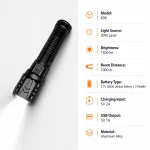 K98 30 W Laser Rechargeable Zoom Flashlight