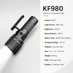 KF980 80 W Laser Flashlight 4500 lm Telescopic Zoom Aluminum Alloy Torch