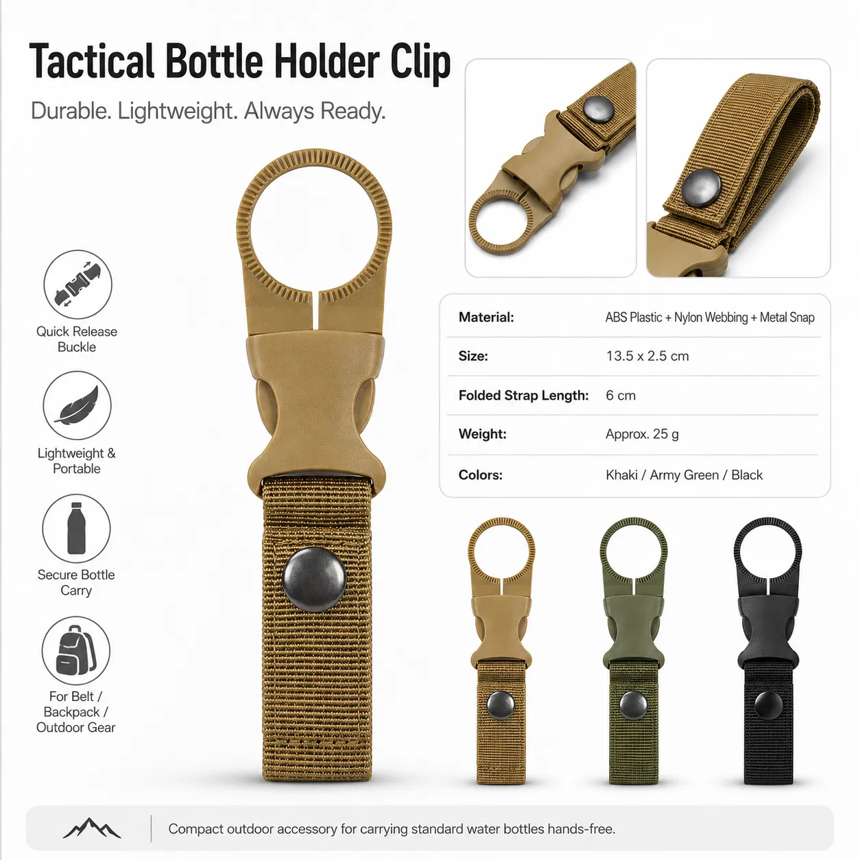 Outdoor Portable Lightweight Waterproof Nylon Carabiner