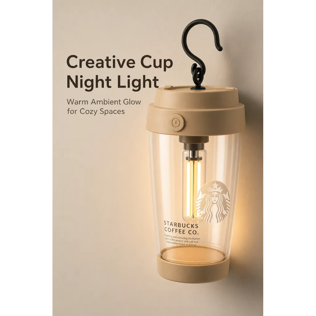 L-A11 Battery Powered LED Cup Night Light Hanging Ambient Desk Lamp