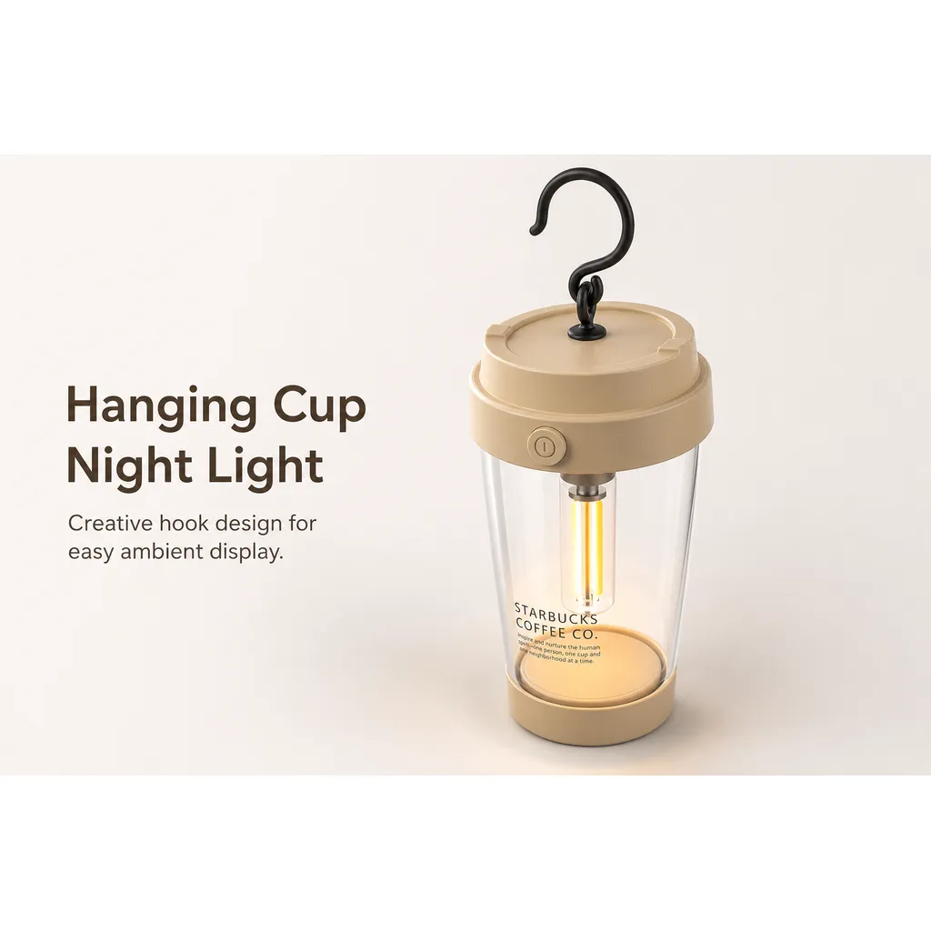 L-A11 Battery Powered LED Cup Night Light Hanging Ambient Desk Lamp