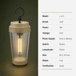 L-A11 Battery Powered LED Cup Night Light Hanging Ambient Desk Lamp