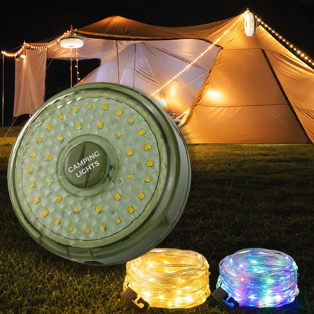L913 Rechargeable LED Camping String Light 10m Magnetic Tape Lantern