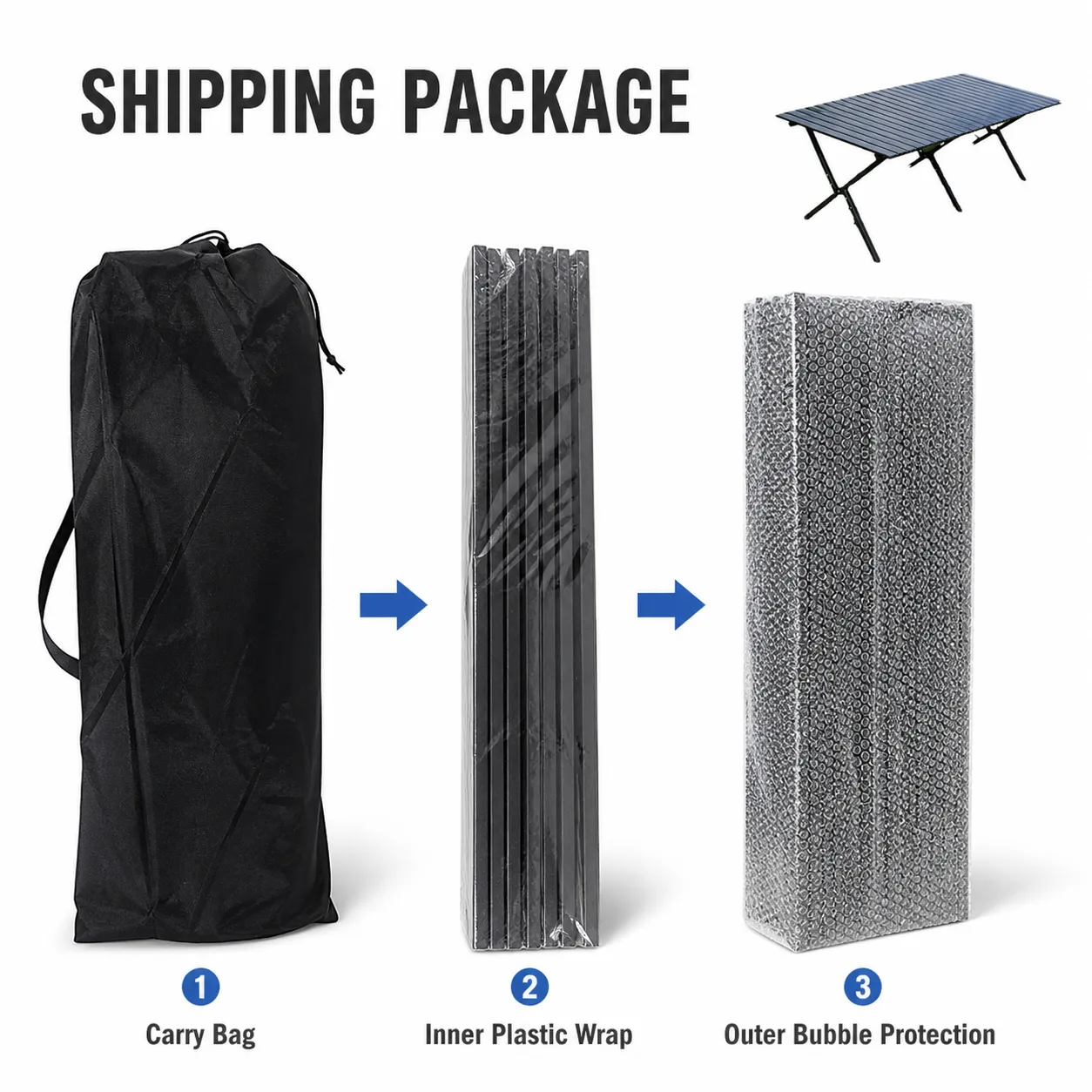 Large Black Iron Slatted Folding Camping & Picnic Table