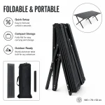 Large Black Iron Slatted Folding Camping & Picnic Table