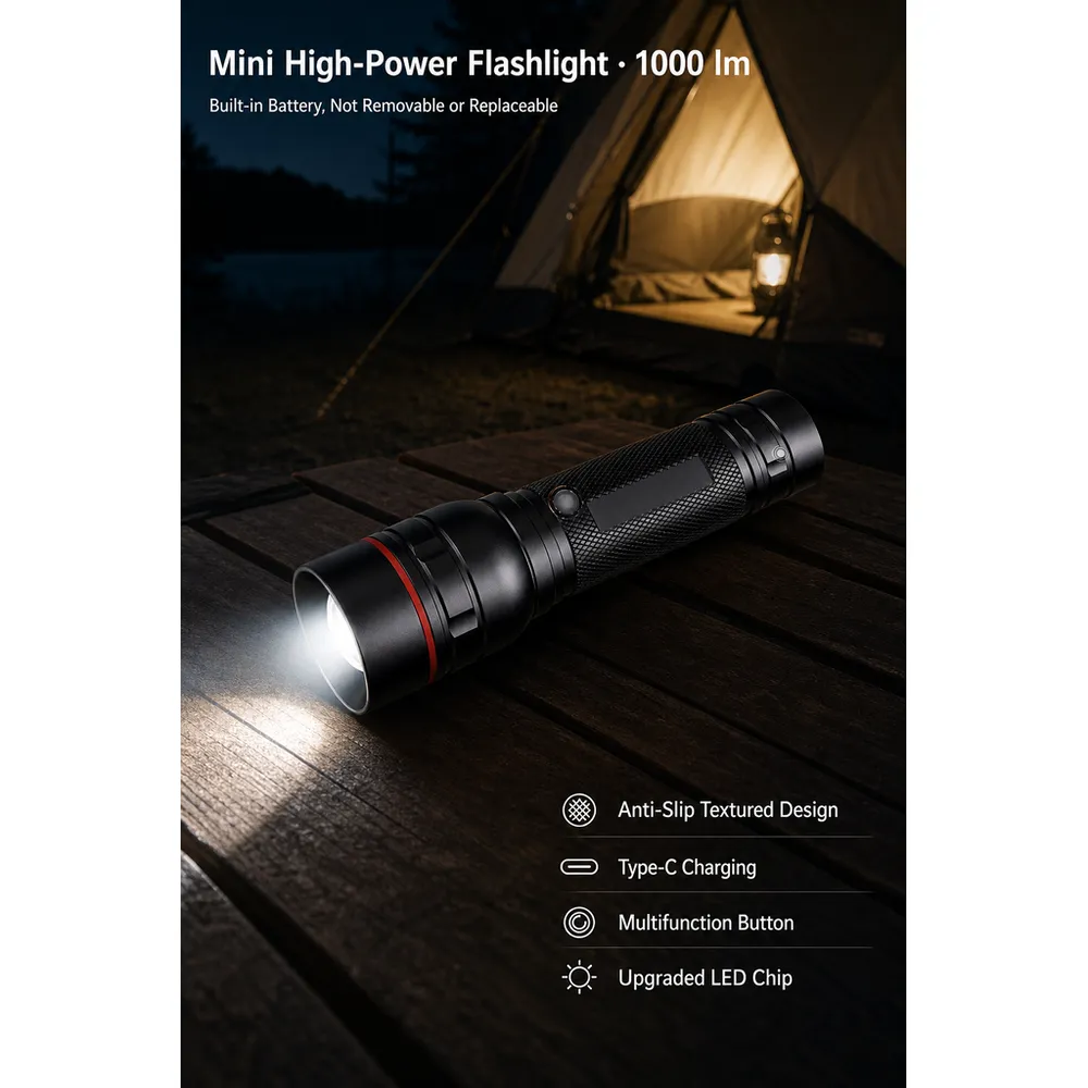 Lepro LED Torch Super Bright 5 Modes Zoomable Aluminium Body