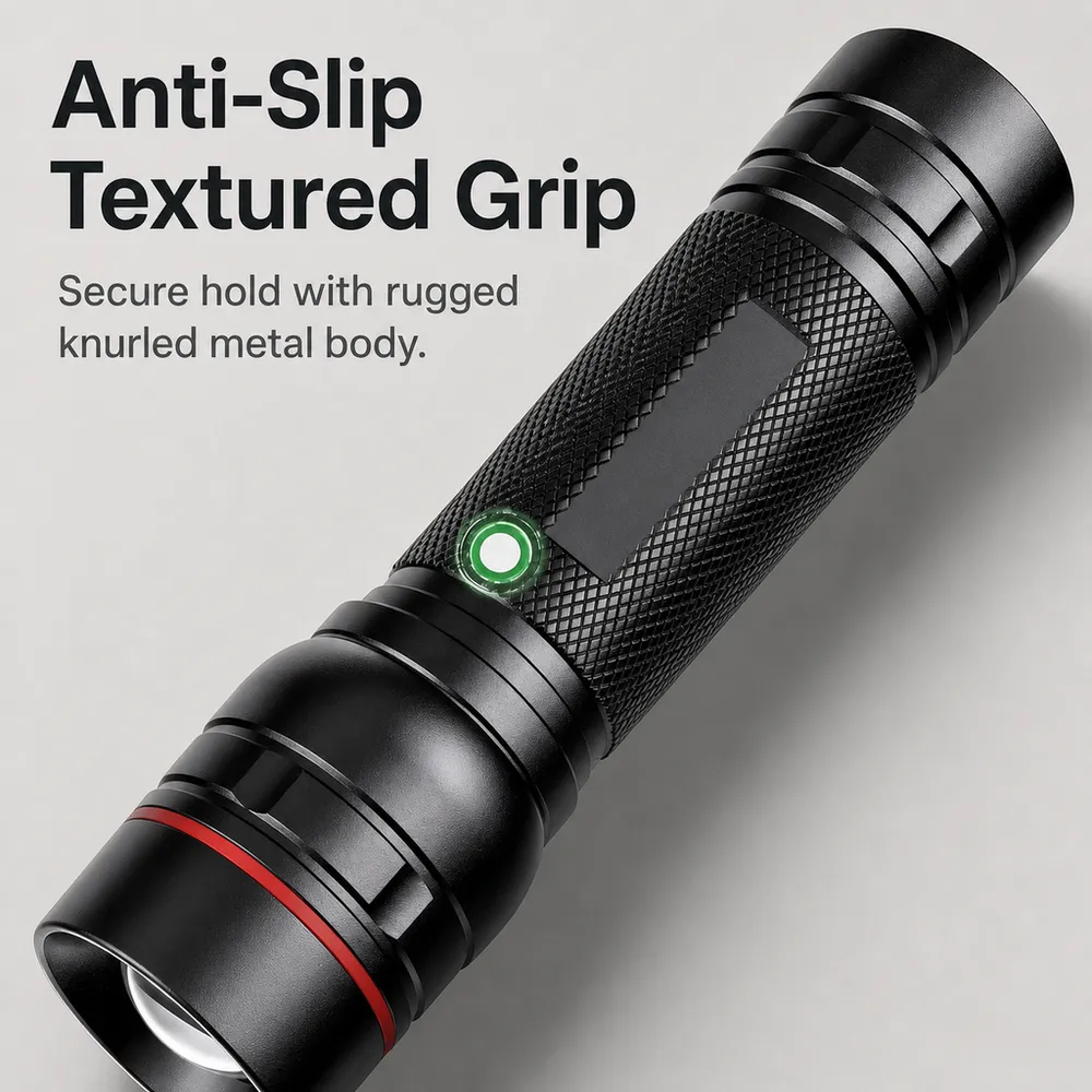 Lepro LED Torch Super Bright 5 Modes Zoomable Aluminium Body