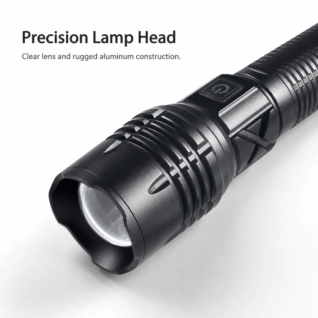 M168 10 W Laser Rechargeable Zoom Flashlight 1200 lm Aluminum Alloy Torch