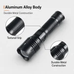 M168 10 W Laser Rechargeable Zoom Flashlight 1200 lm Aluminum Alloy Torch