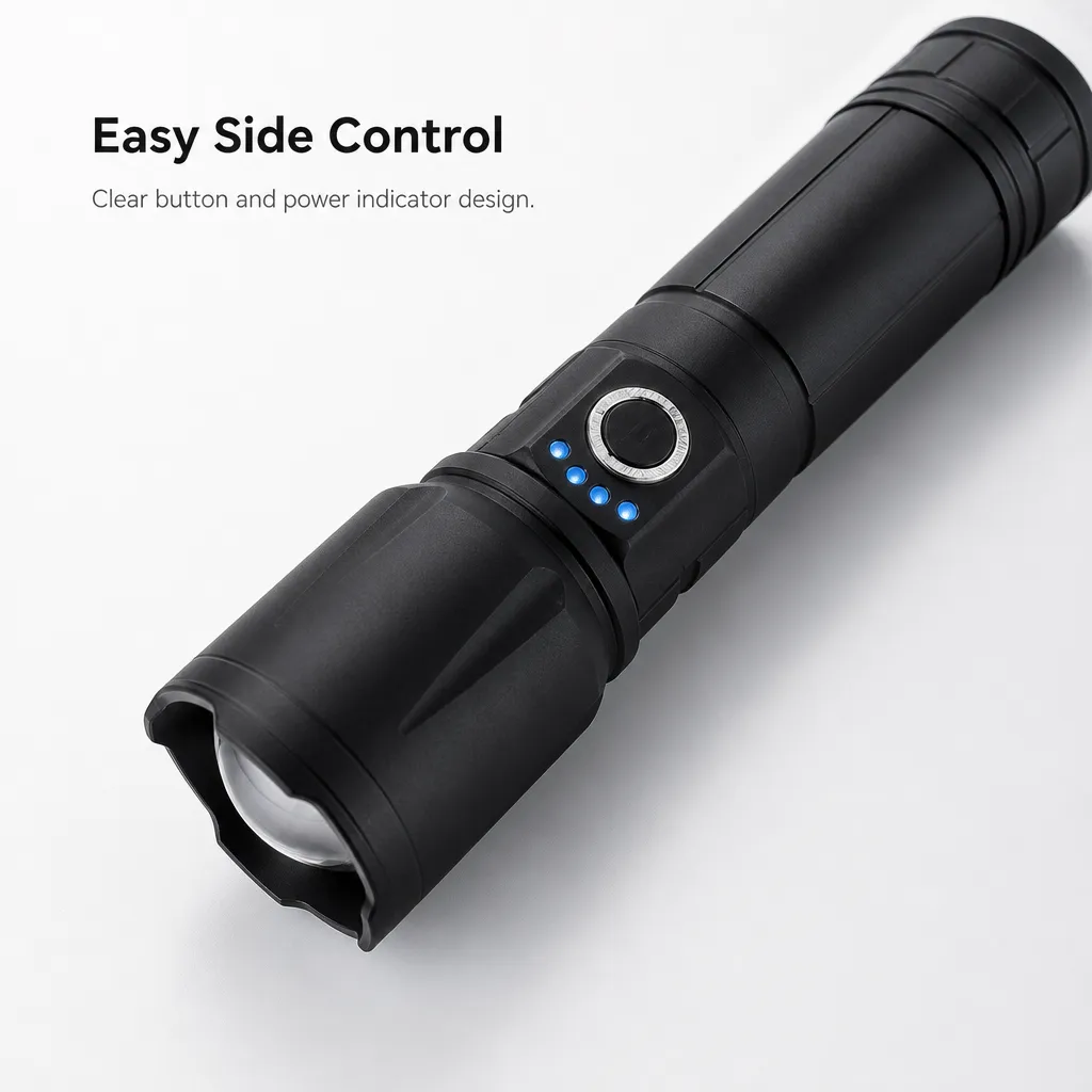 M180 10 W Laser Zoom Flashlight 1000 lm Aluminum Alloy Rechargeable Torch