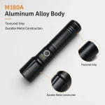 M180A 10 W Laser Flashlight 1000 lm Zoom Focus Aluminum Alloy Torch